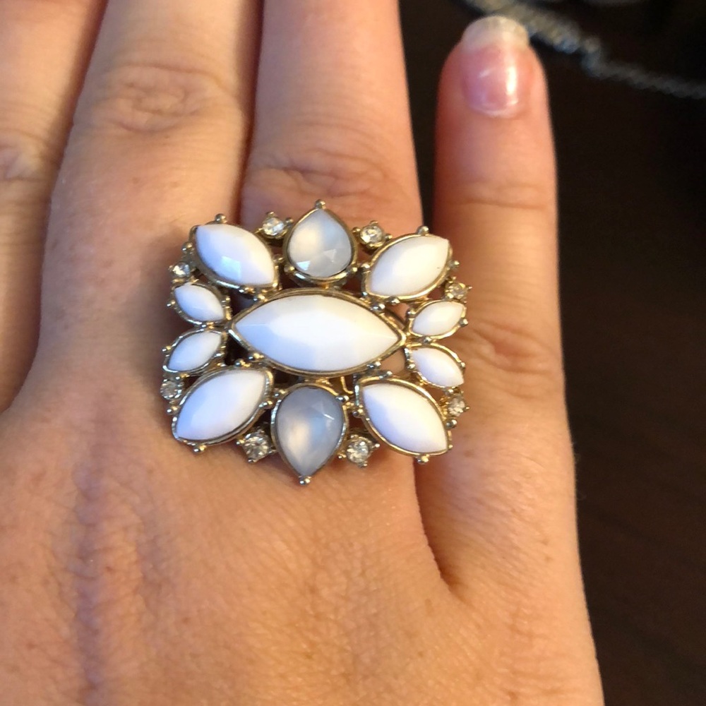 White and gold ring